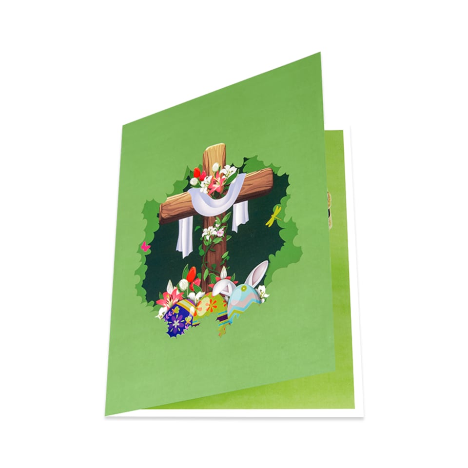 image 1 of Cross Spring Blessings Scene 3D Pop Up Easter Greeting Card