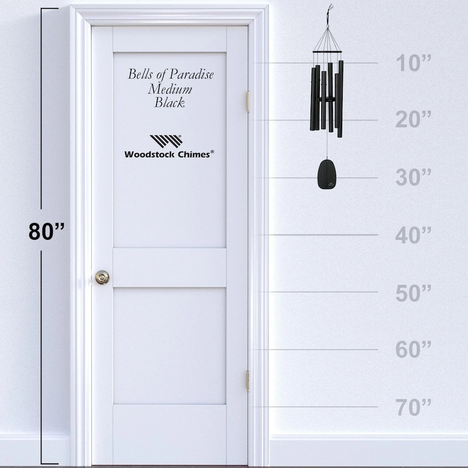 image 1 of Woodstock Windchimes Bells of Paradise - Medium Black