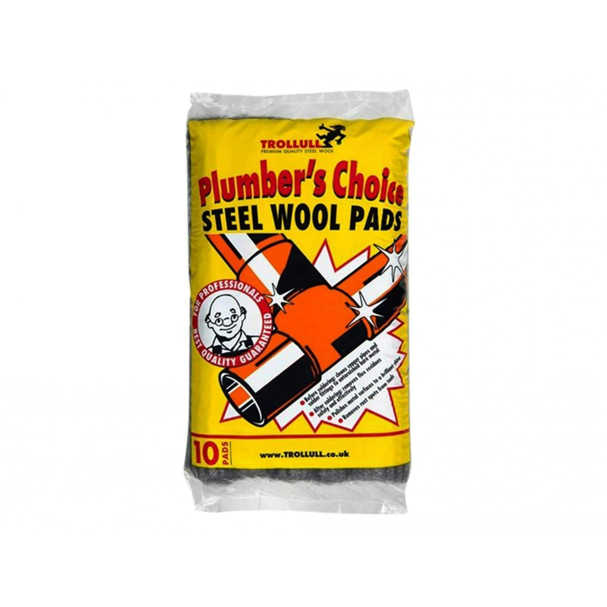 Trollull Plumber's Choice Steel Wool Pads 200g - Multi Colour - One Size