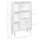 image 5 of HOMCOM Sideboard Storage Cabinet Cupboard, Open Bookcase with 2 Doors 5 Compartments Wooden Modern Style for Living Room Bedroom Kitchen 80 x 23 x 123 cm, White