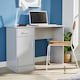 image 2 of Computer Desk 1 Drawer 1 Door Compact Workstation Home Office Table | Grey