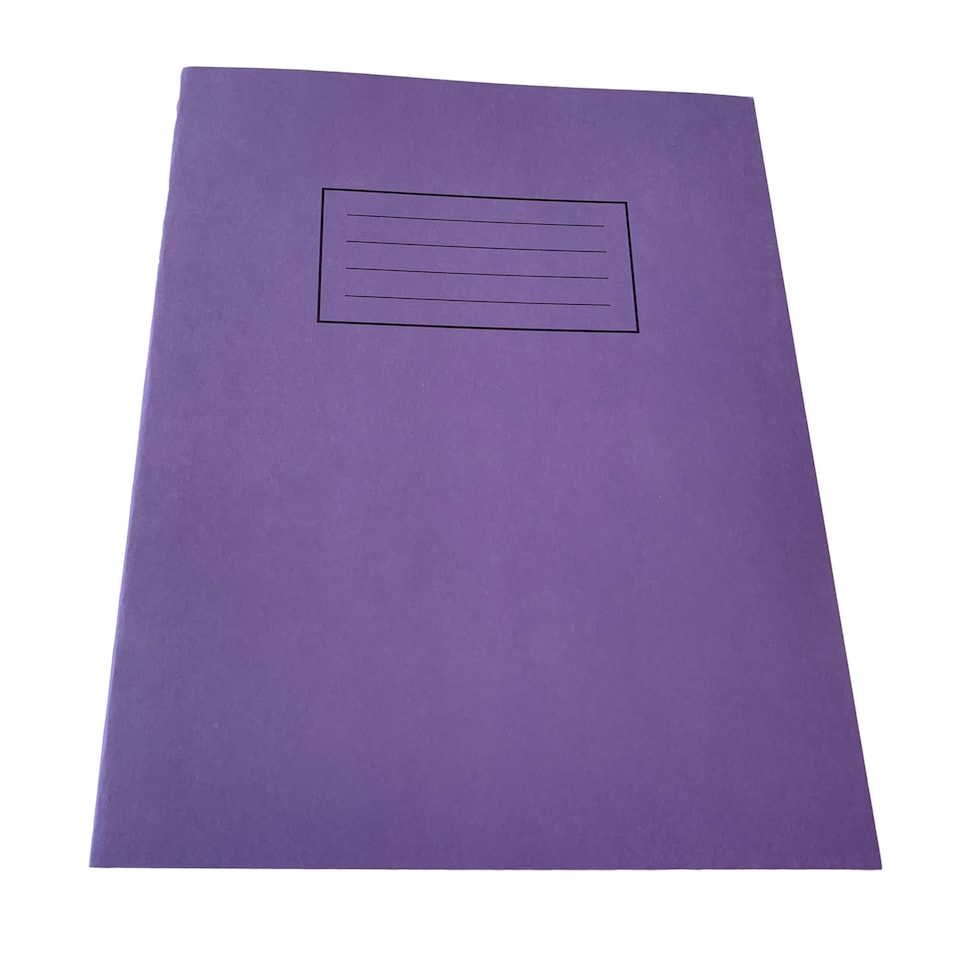 image 1 of Pack of 10 Janrax 9x7" Purple 80 Pages Feint and Ruled Exercise Books