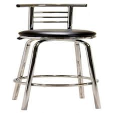 Lancaster Black Chrome Breakfast Bar Stool Pair Black