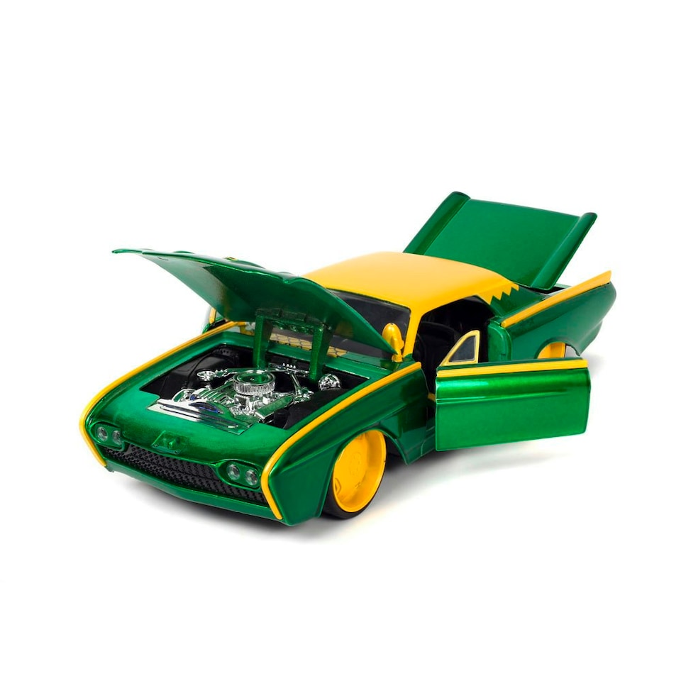 image 1 of MARVEL COMICS Loki 1963 Ford Thunderbird Die Cast Vehicle with Figure, Green/Yellow (253225026SSU)