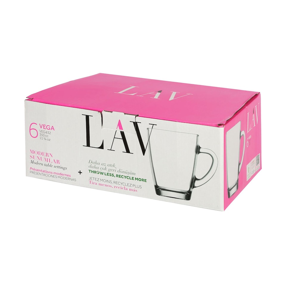 image 1 of LAV Vega Glass Espresso Cups - 150ml - Pack of 6 | Clear | Clear