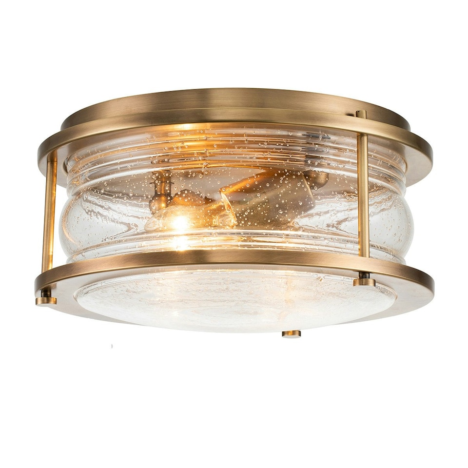 image 1 of Kichler Ashland Bay Bathroom Ceiling Light Natural Brass, IP44