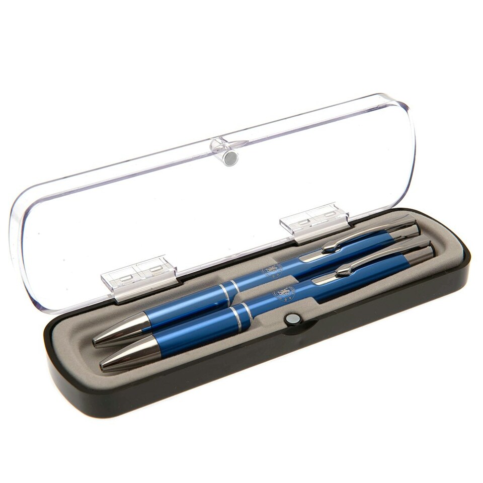 image 1 of Chelsea FC Pen & Pencil Set - Blue/Silver - One Size