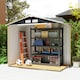 image 9 of Outsunny 7 x 4ft Metal Garden Shed, Outdoor Storage Tool House with Ventilation Slots, Foundation Kit and Lockable Double Doors, Dark Grey