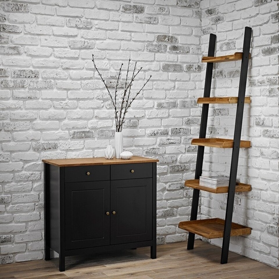 image 1 of Copenhagen Ladder Shelf - L46 x W60 x H184.5 cm - Black Brown