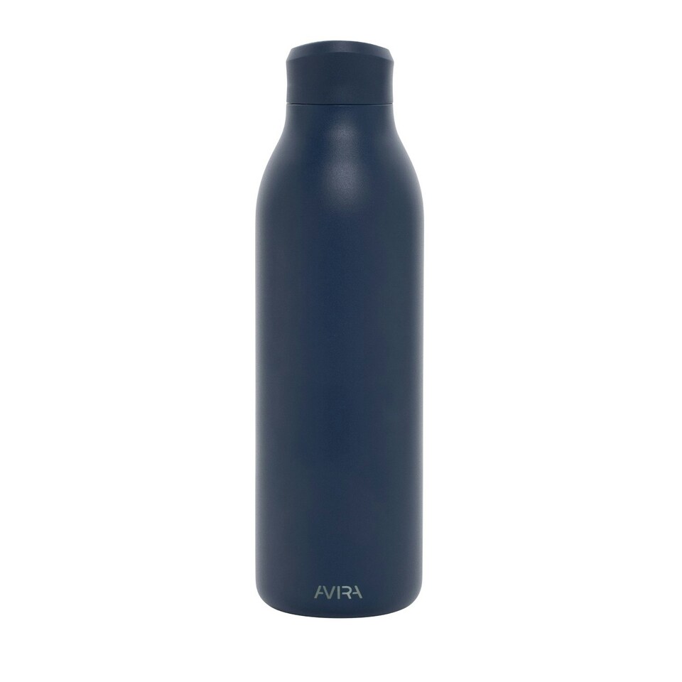image 1 of Avira Alok Recycled Stainless Steel 600ml Water Bottle - Navy - One Size