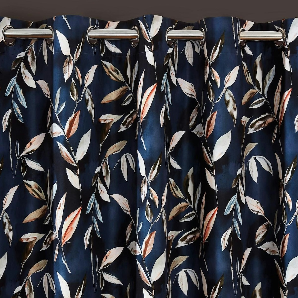 image 1 of Sundour Madrid Curtains Navy Blue | 90x90"