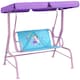 image 1 of Outsunny 2 Seater Kids Swing Chair, Fairy-Themed with Adjustable Canopy