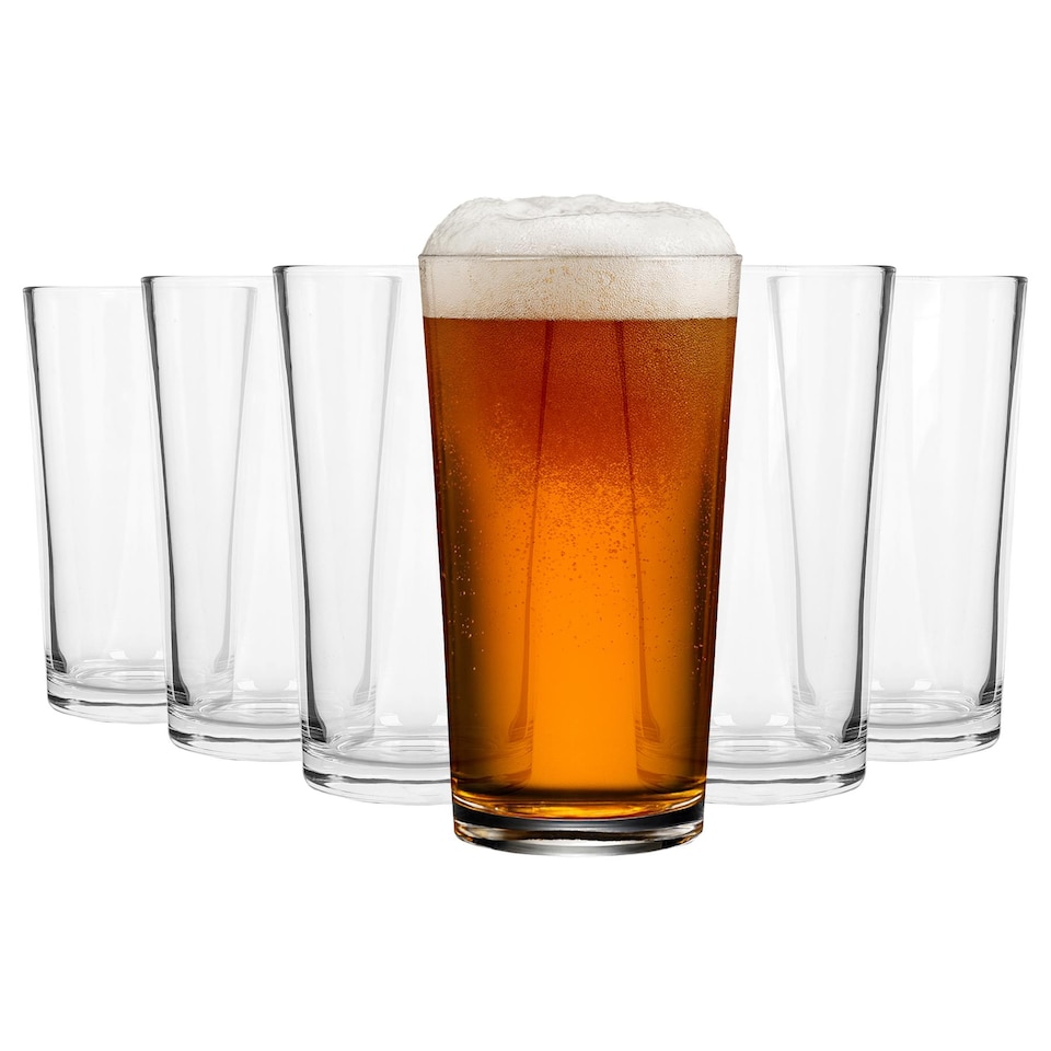 image 1 of Argon Tableware Conical Pint Beer Glasses - 568ml (20oz) - Pack of 6