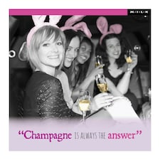 M.I.L.K Greetings Card Ladies In Limo Drinking Champagne