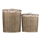 image 3 of Set of 2 Antique Wash Garden Rose Cotton Lined Oval Laundry Basket
