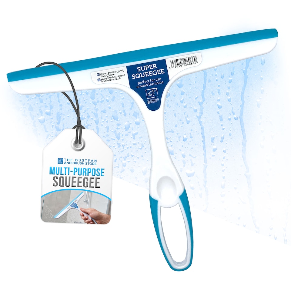 image 1 of Glass Cleaning Window Squeegee with Rubber Blade Easy Grip Handle