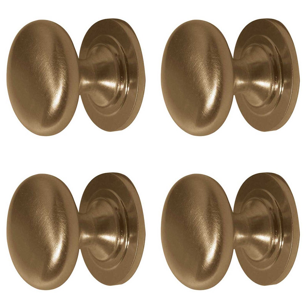 4 PACK High-Quality 32mm Satin Brass Cupboard Knob for Elegant Furniture - Kitchen Cabinet Knob