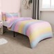 image 4 of OHS Reversible Rainbow Ombre Duvet Cover and Pillowcase Bedding Set, Single - Multi