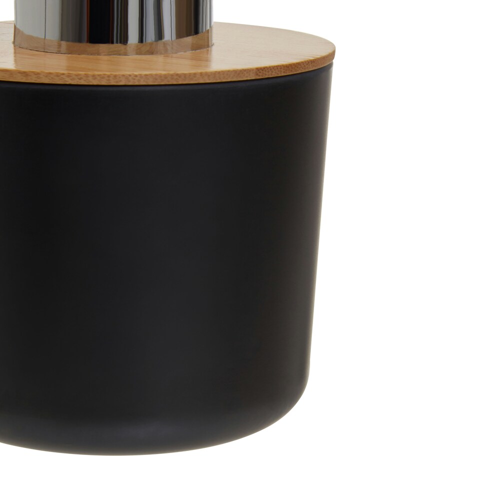 image 1 of Interiors by Premier 300 ml Black Lotion Dispenser, Sustainable Bamboo Fibre Hand Lotion Pump, Modern Design Soap Dispenser