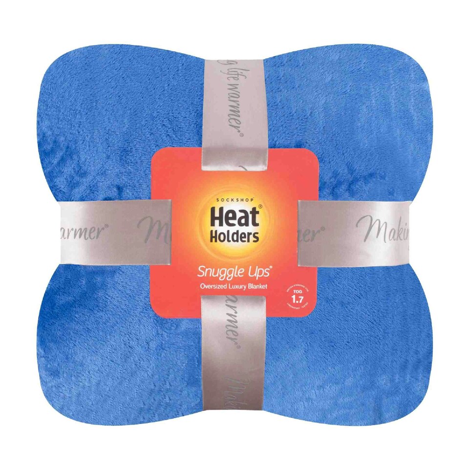 image 1 of Extra Soft Warm Large Luxury Thermal Fleece Throw Blanket - 180 x 200 cm Blue