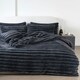 image 1 of Kampala Hill Big Cord Teddy Duvet Cover Set Charcoal Grey | Super King