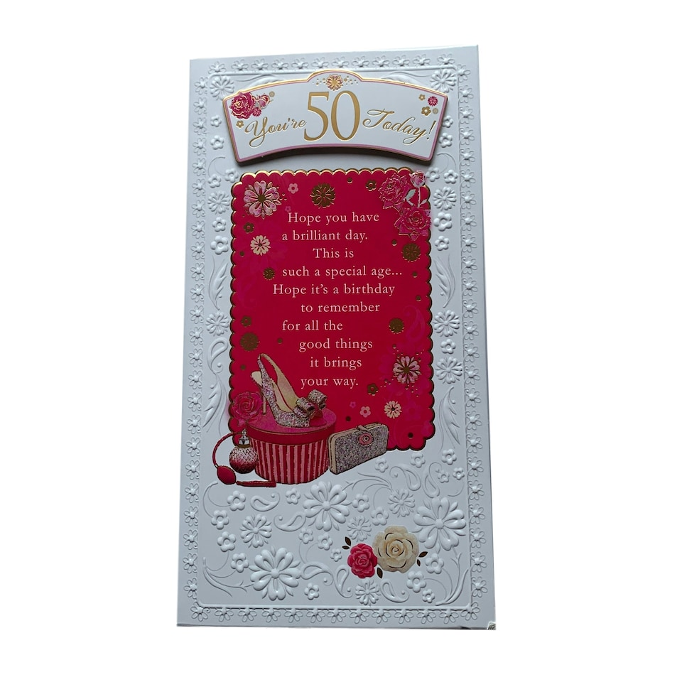 image 1 of You're 50 Today Birthday Open Female Soft Whispers Card