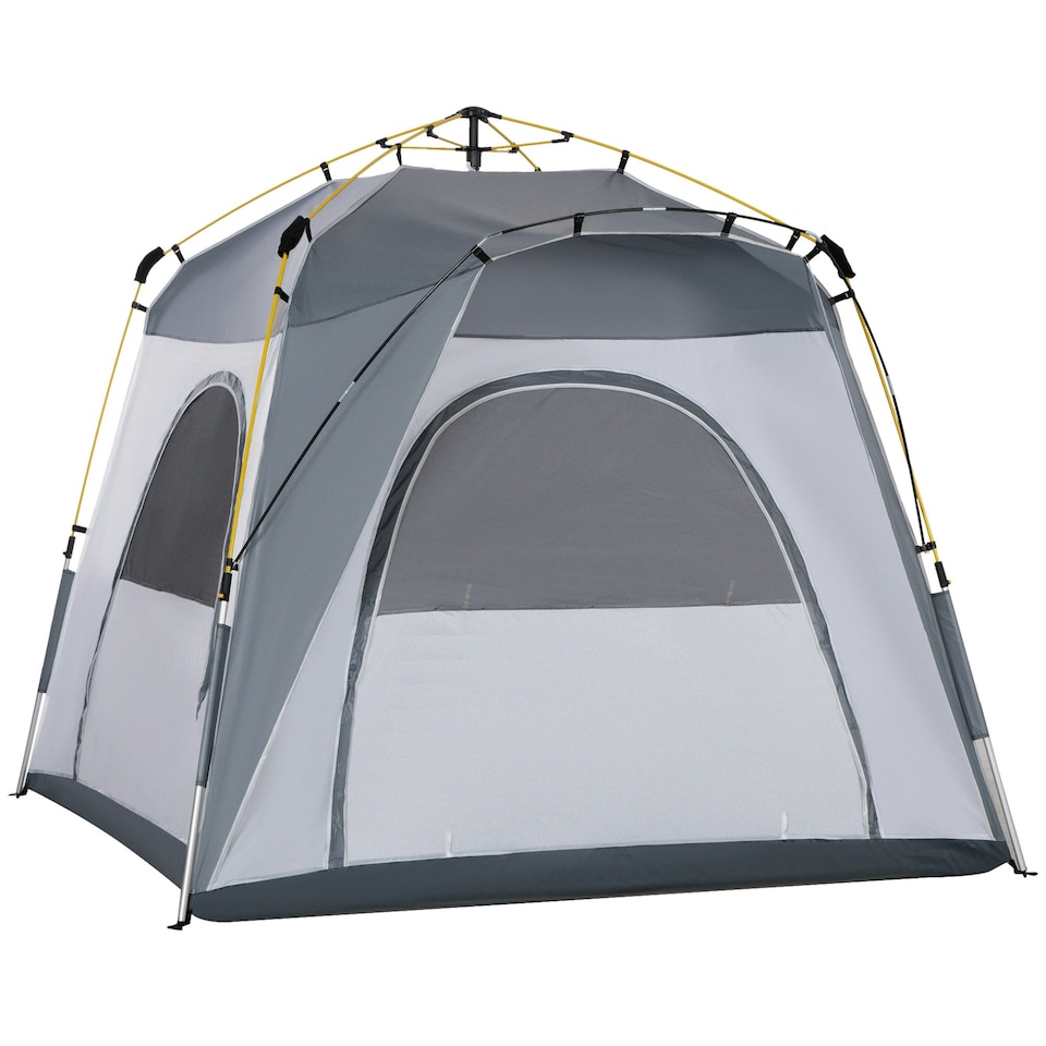 image 1 of Outsunny 4 Man Pop Up Tent Camping Backpacking Dome Tent, Green