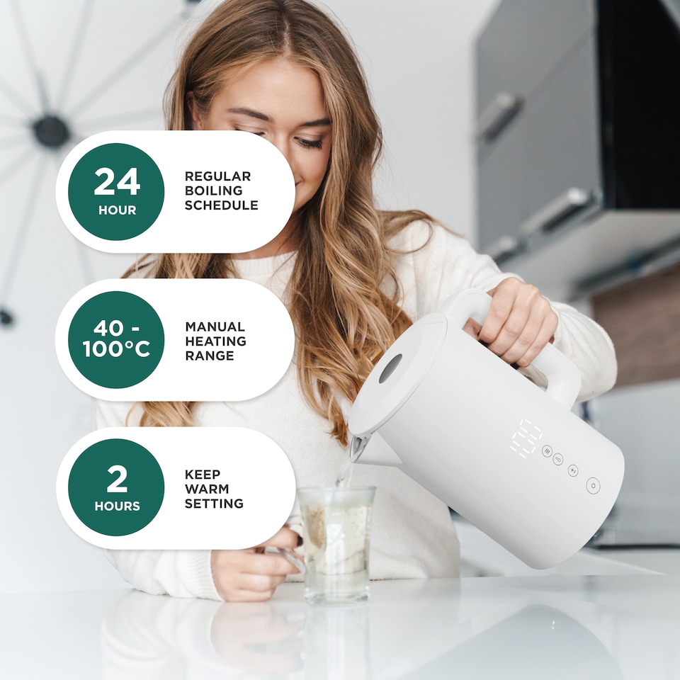image 1 of 1.5L Smart Kettle, Wi-Fi Touchscreen, App Operated, Voice Control 2200W