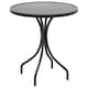 image 1 of Outsunny Round Garden Table Outdoor Side Table with Steel Frame Black