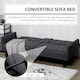 image 4 of HOMCOM Upholstered Sofa bed 3 Seater Home Theater with Storage Grey