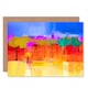 image 1 of Abstract Landscape With Trees Painting Vibrant Colourful Greeting Card