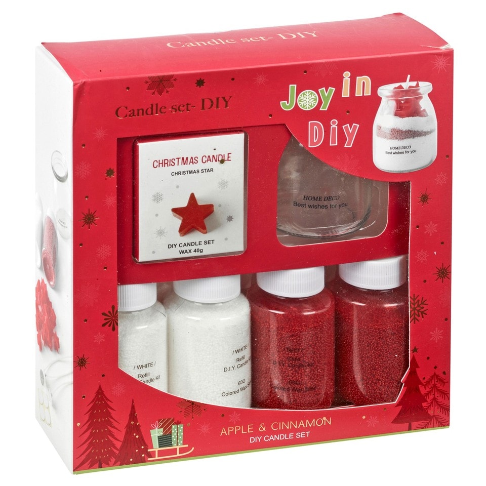 image 1 of Make Your Own Christmas Candle Kit DIY Scented Wax Sand Jar Craft Set Kids Fun | Multi | Apple & Cinnamon
