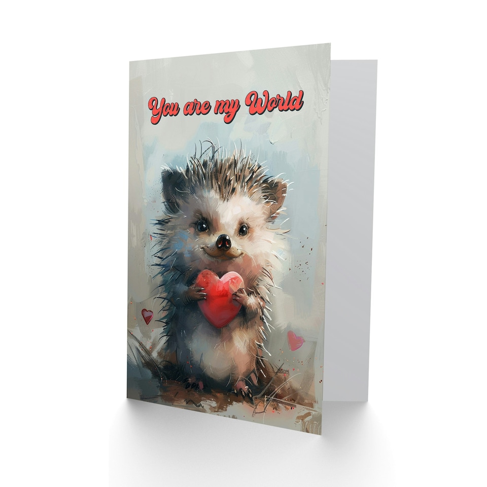 image 1 of Adorable Love Heart Romantic My World Anniversary Valentines Day Card