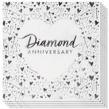 Diamond Anniversary Foiled Luncheon Napkins 33cm 3Ply - Pack of 16