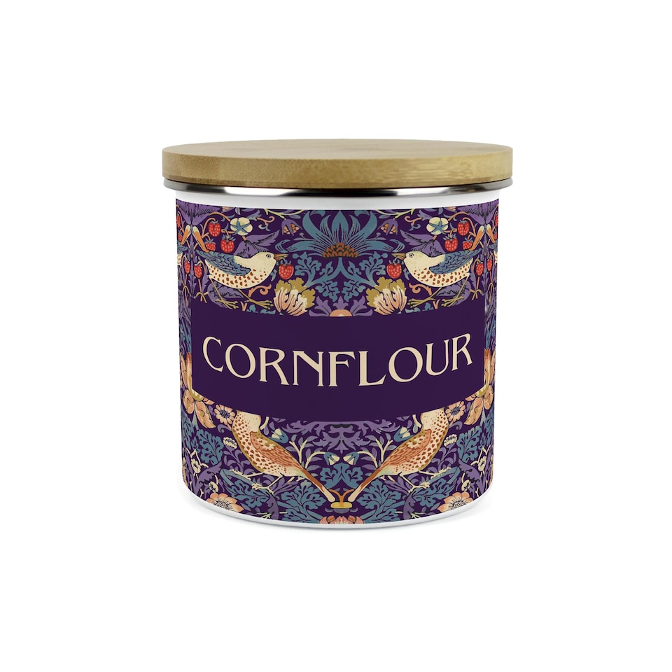 image 1 of Purple Strawberry Thief Large Cornflour Canister