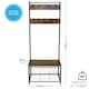 image 2 of House of Home Coat Rack Stand with Shoe Storage Bench 9 Hooks Rustic Brown Entrance Hall | Brown | Rustic Brown