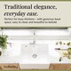 image 3 of 595mm - 1 Bowl Fireclay Butler Kitchen Sink - Tap Ledge, Hole, Overflow & Waste