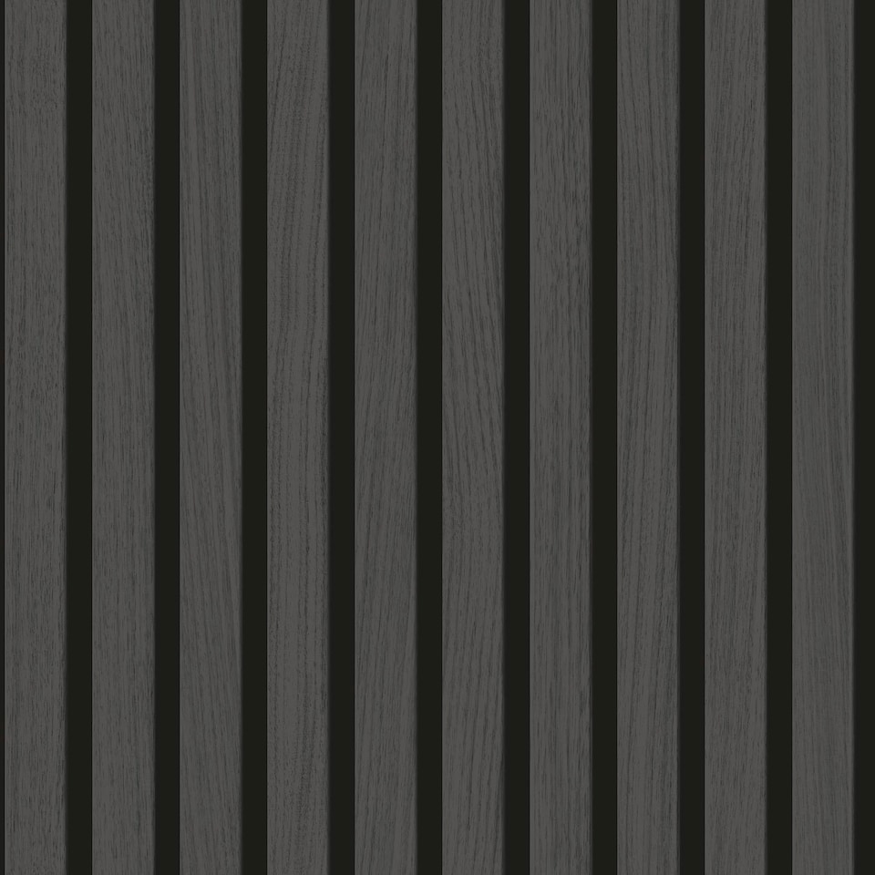 image 1 of Contemporary Wood Slat Ebony | Black | Ebony | 50cm x 10m