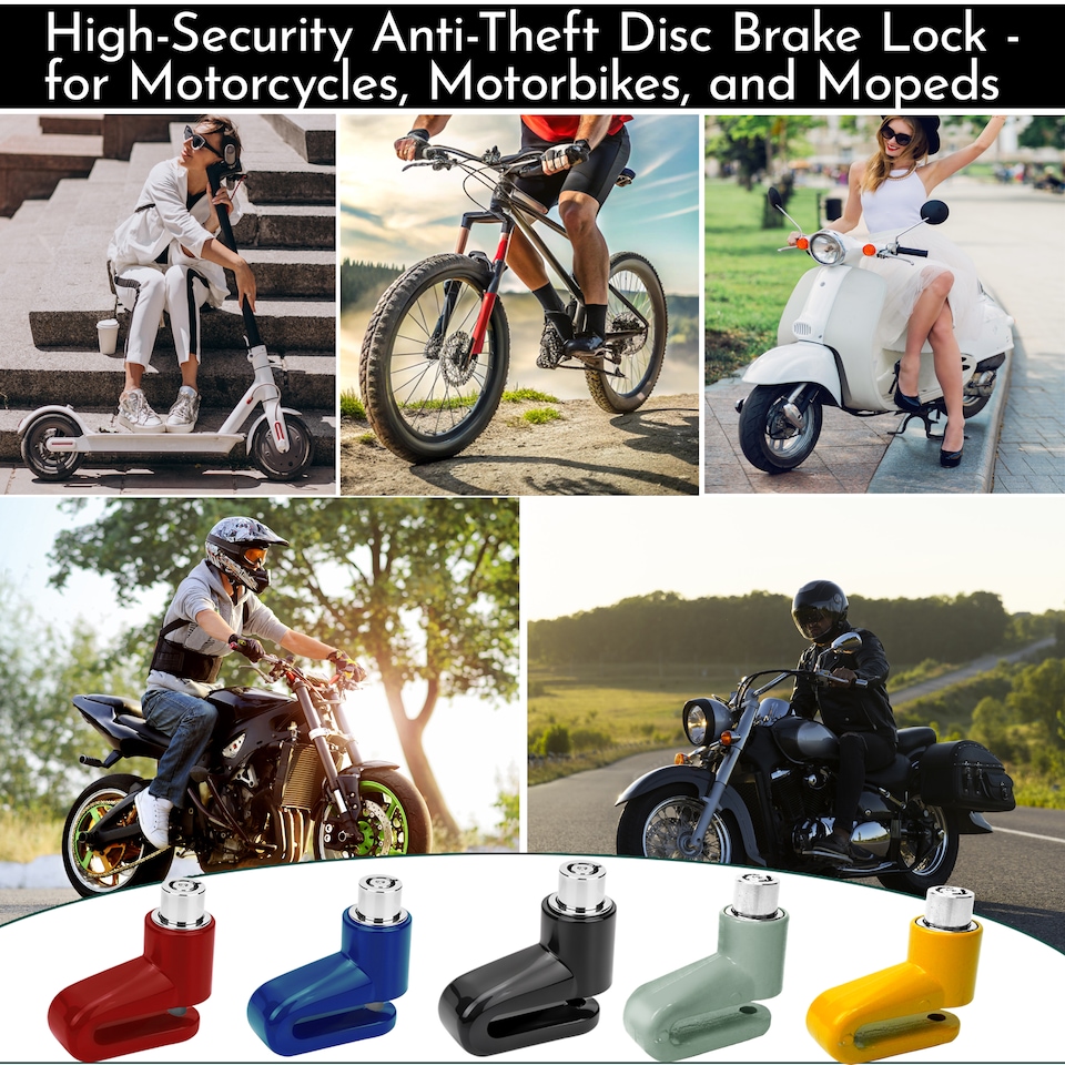 image 1 of Anti-Theft Disc Brake Lock Heavy-Duty with 2 Keys for Bicycles