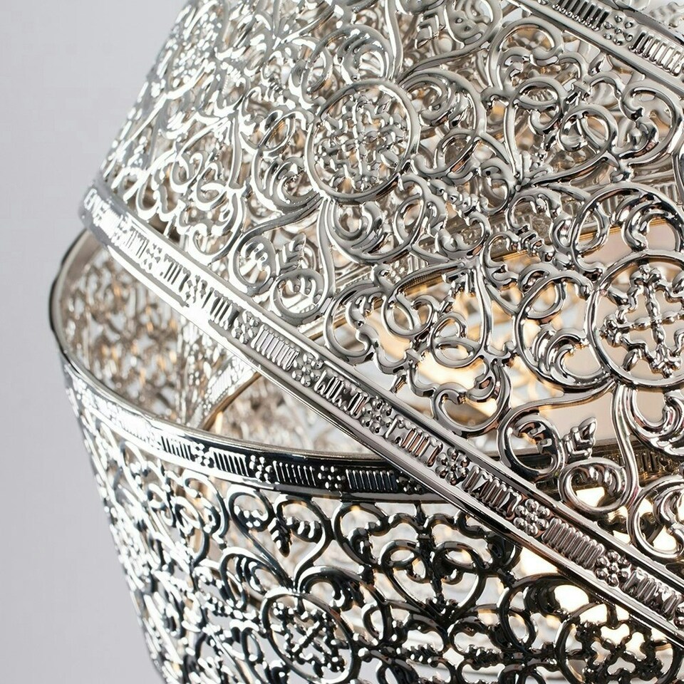 image 1 of ValueLights Hacienda Brushed Chrome Ceiling Pendant Shade