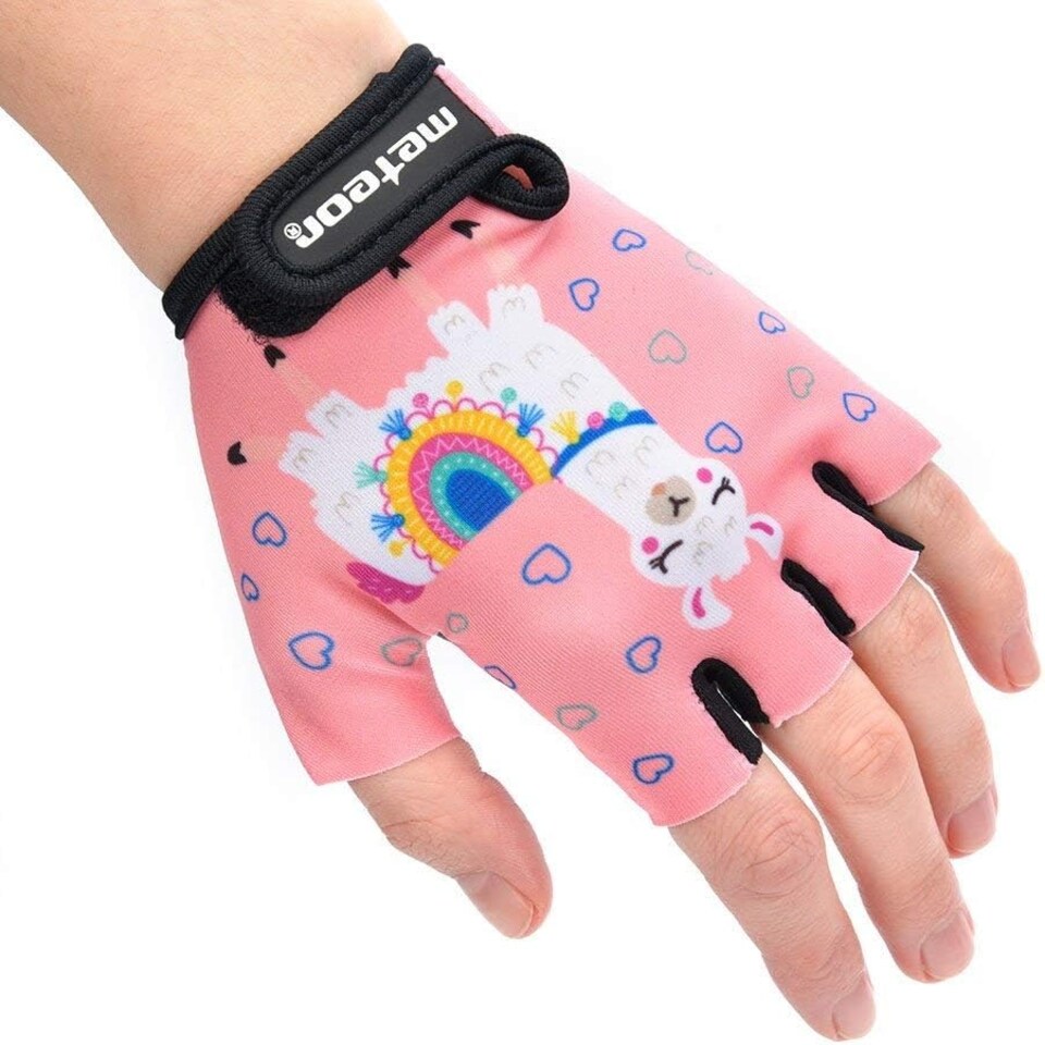 image 1 of Meteor Kids Bike Gloves – Breathable, Non-Slip, Padded for Comfort & Safety Pink | Lama | JR XS