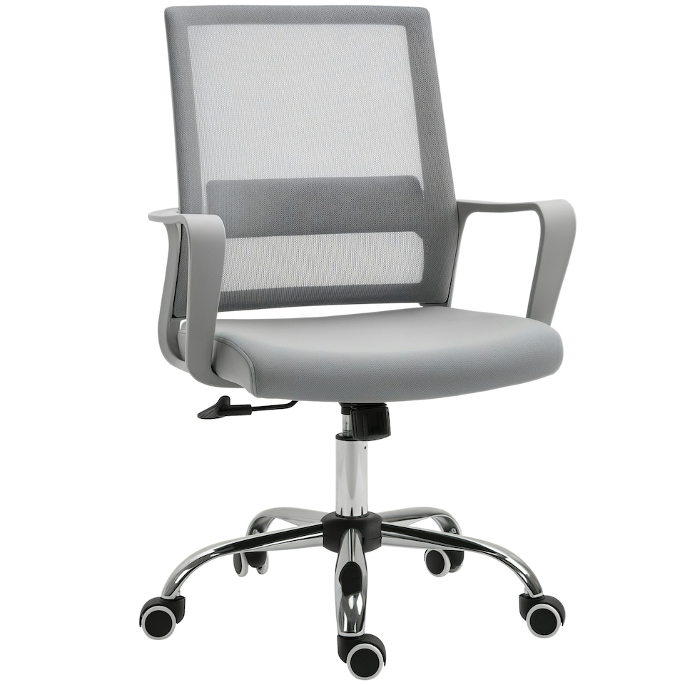image 1 of Vinsetto Mesh Office Chair Desk Chair w/ Swivel Seat Adjustable Height Grey