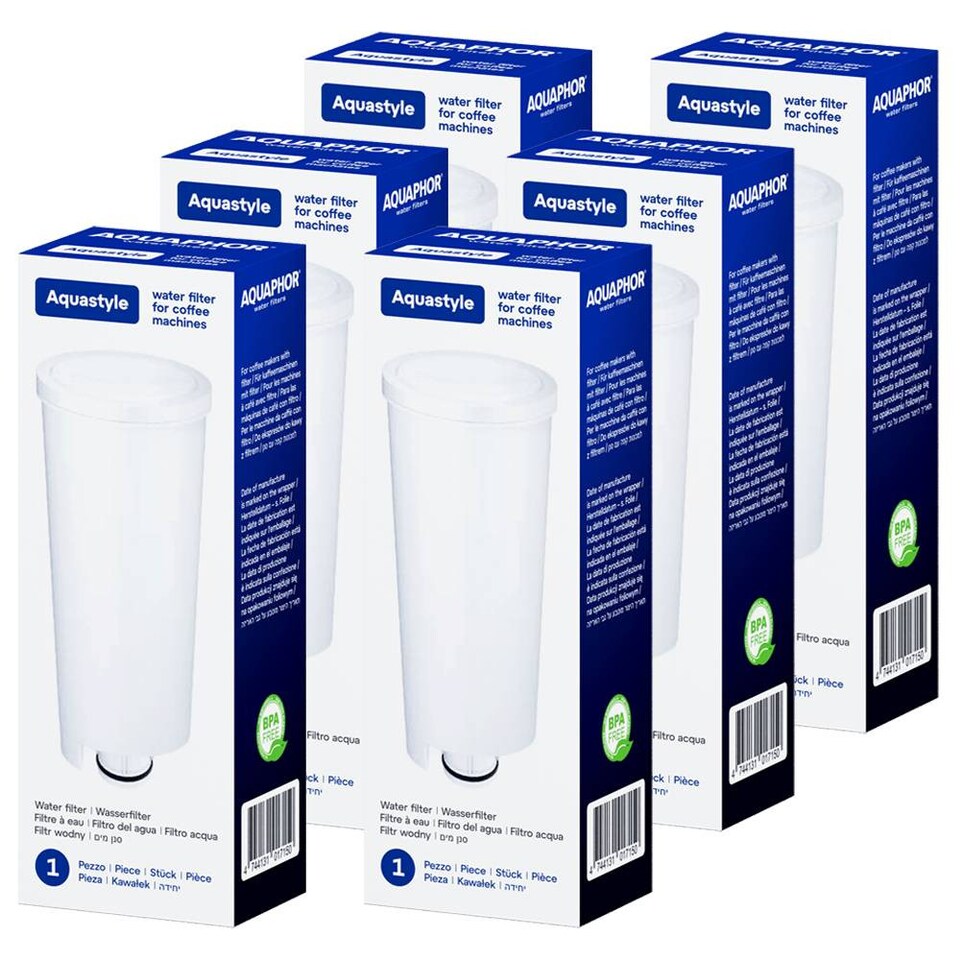 image 1 of AQUAPHOR AquaStyle Replacement Filter for Delonghi Coffee Machine | White | 6