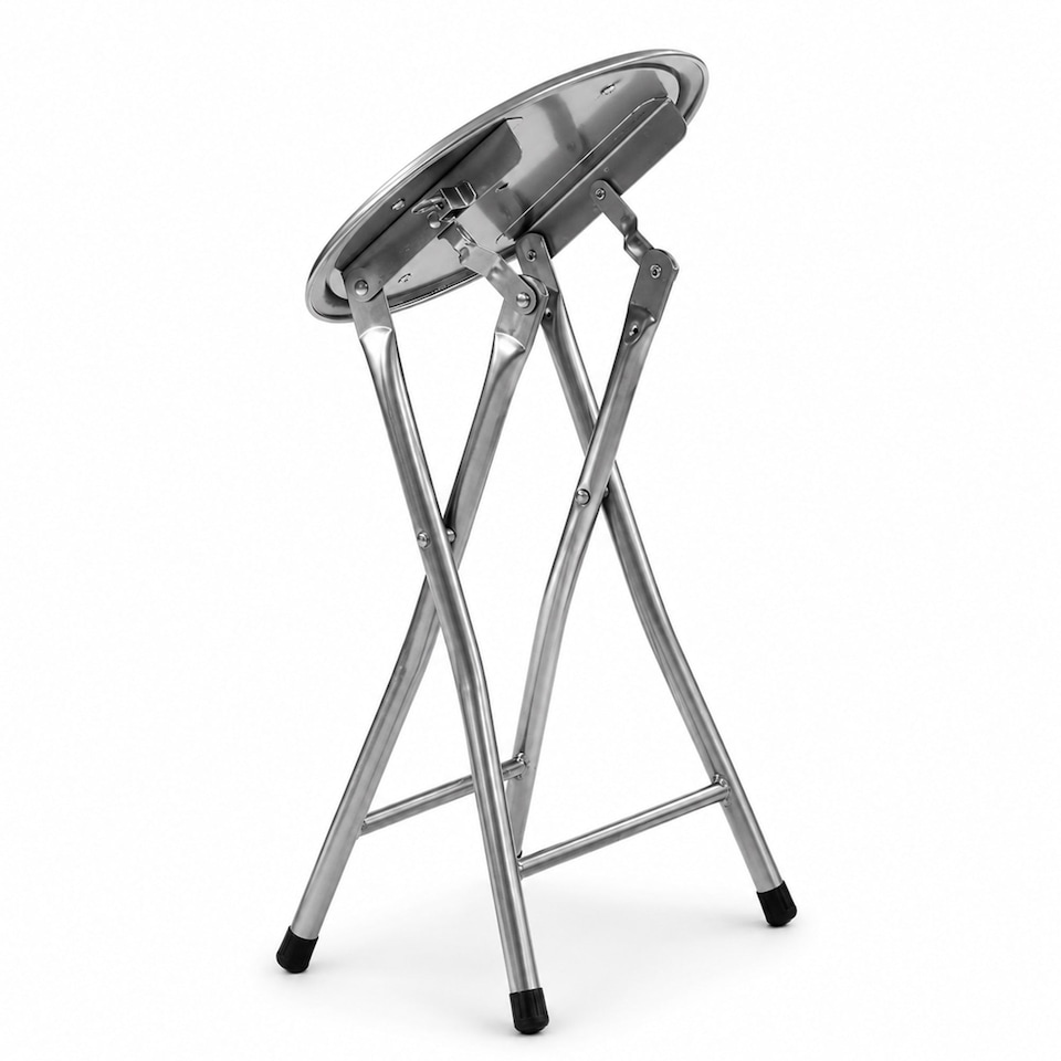 image 1 of White Padded Folding Breakfast Kitchen Bar Stool Seat | White
