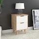 image 2 of Forte Scandinavian 2 Drawer Bedside Cabinet - Matt White & Light Oak