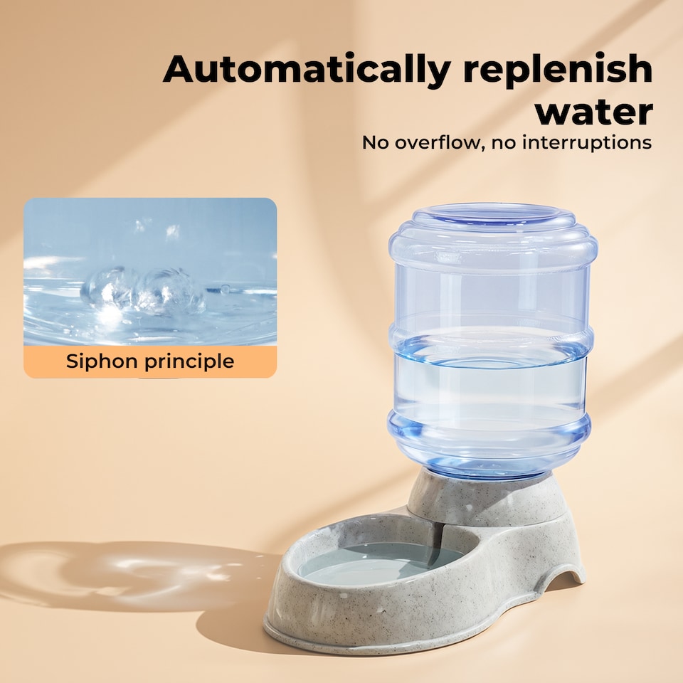 image 1 of Skylos Automatic Pet Waterer 3.5L Plastic Dispenser Station for Cat and Dog