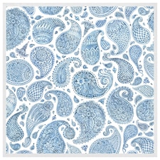 Blue and white bo ho world (Picture Frame) White | M