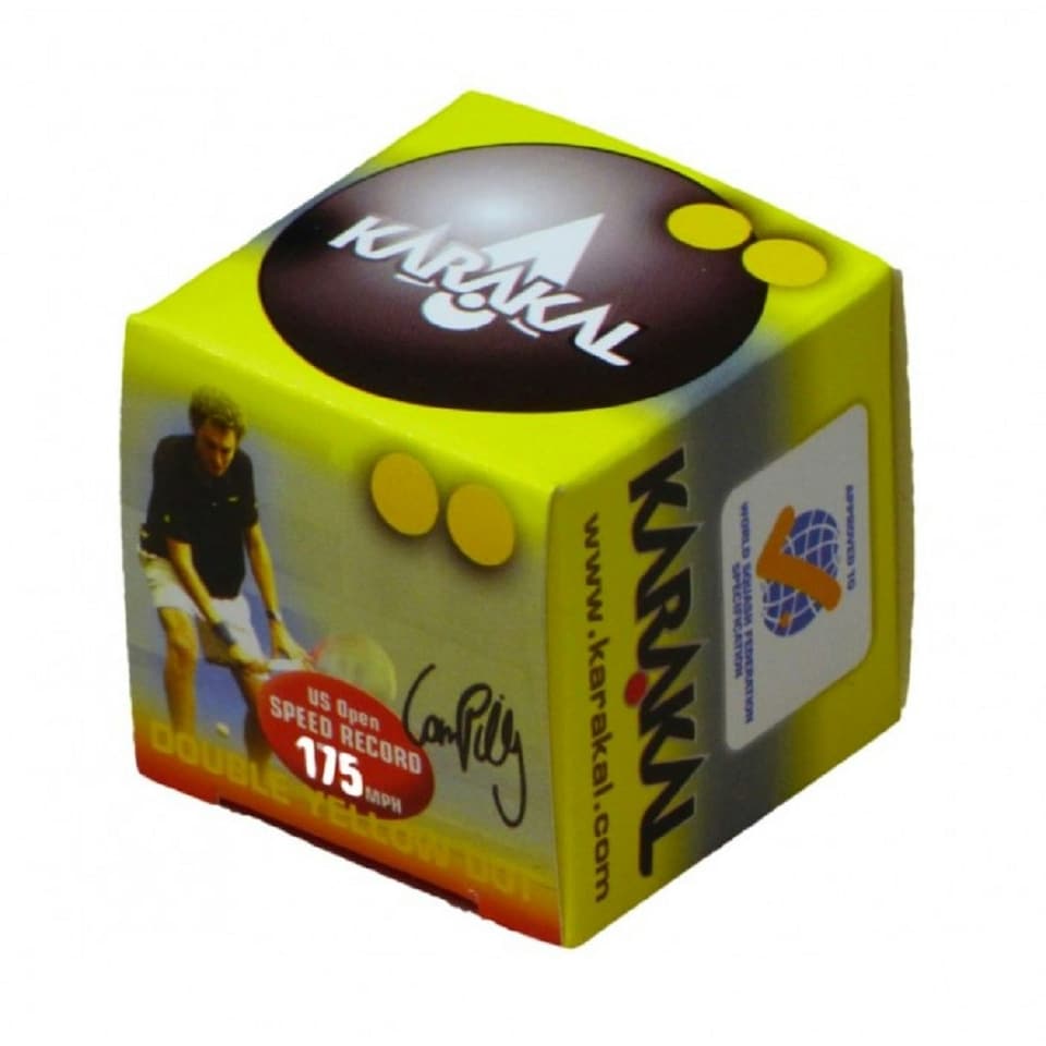 image 1 of Karakal Elite Squash Balls (Pack of 3) - Yellow - One Size