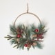 image 1 of Homescapes Round Metal Hoop Traditional Christmas Wreath