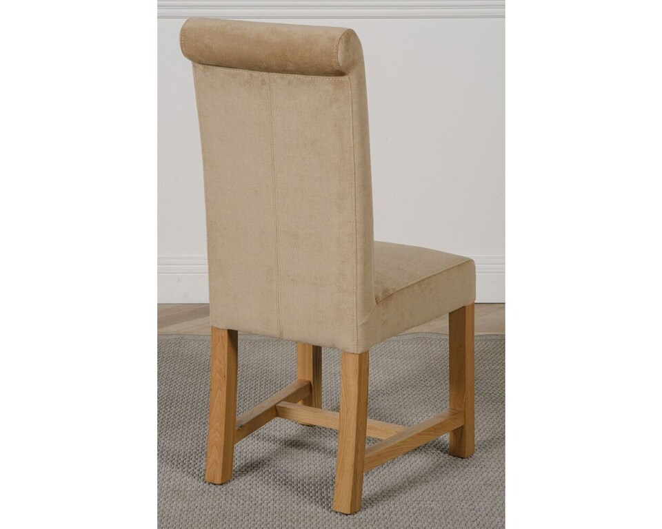 image 1 of Kuba 150 x 85 cm Medium Oak Dining Table and 4 Washington Fabric Chairs | Brown | Beige